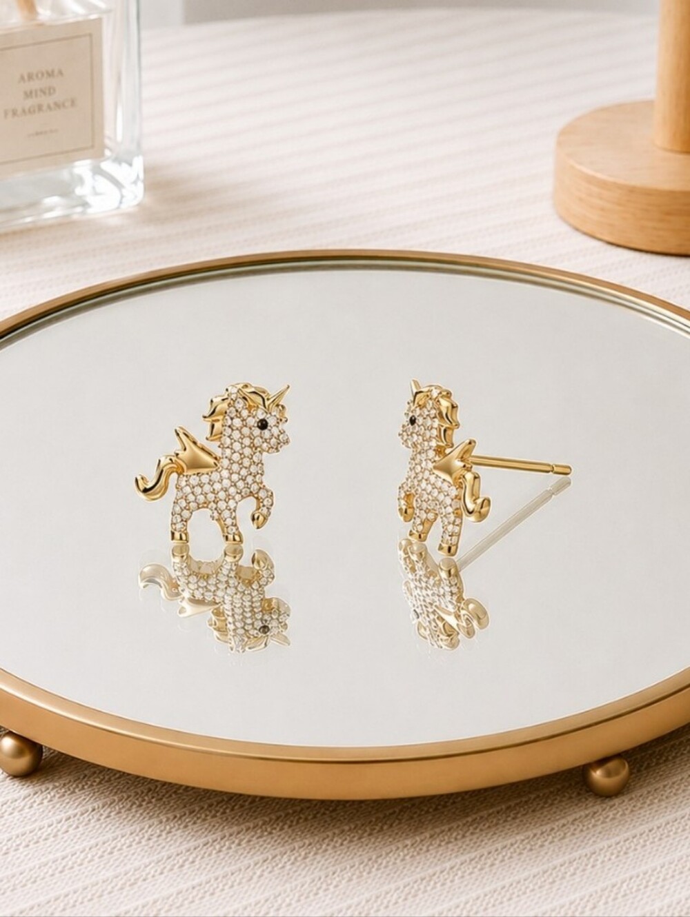 Gold Unicorn Earrings